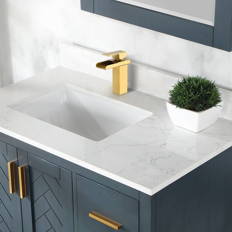 Altair Sassor Single Hole Single-Handle Waterfall Bathroom Faucet in Brushed Gold