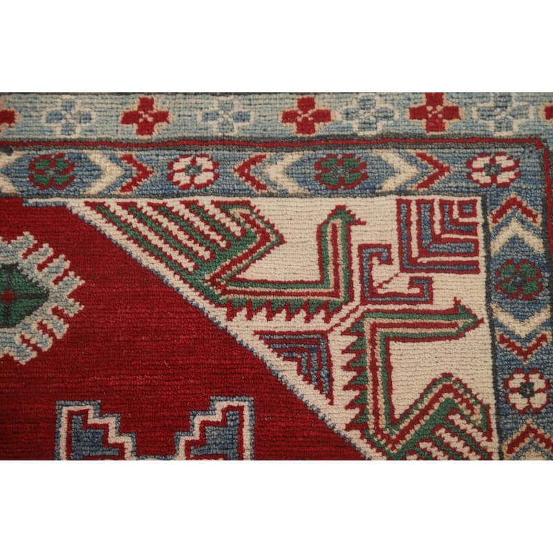 Red Kazak Oriental Area Rug Hand-Knotted Wool Carpet - 8'6"x 11'6"