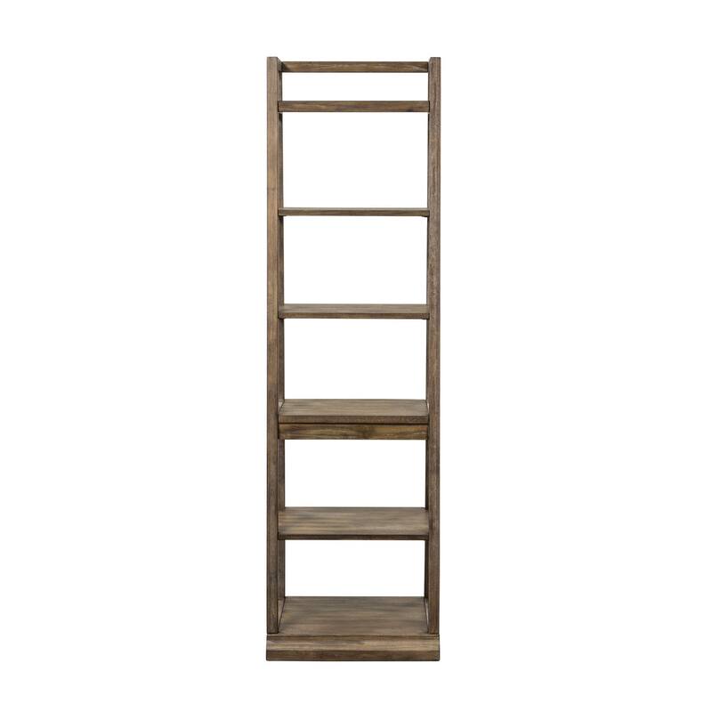 Stone Brook Rustic Saddle Leaning Bookcase