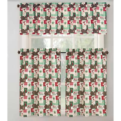 Christmas Patchwork Kitchen Curtain