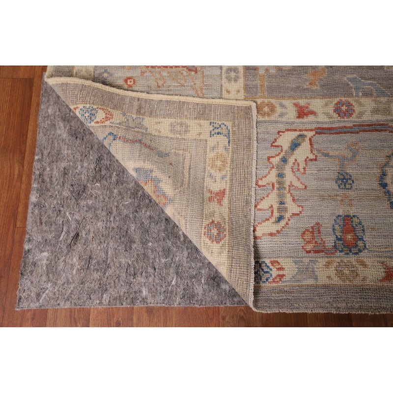 Grey Oushak Turkish Area Rug Hand-Knotted Vegetable Dye Wool Carpet - 8'4" x 9'11"