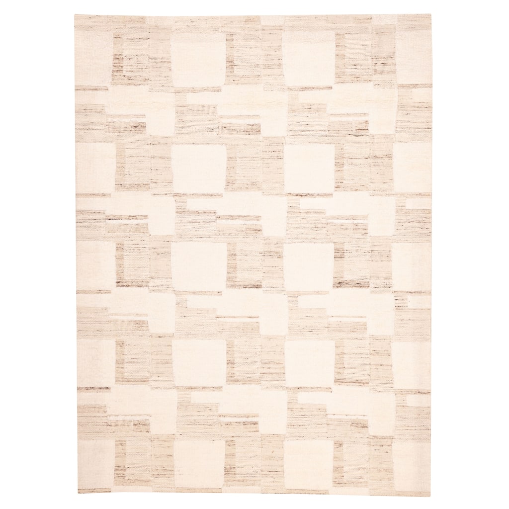 ECARPETGALLERY Hand-knotted Looma Cream Wool Rug - 9'3 x 12'2
