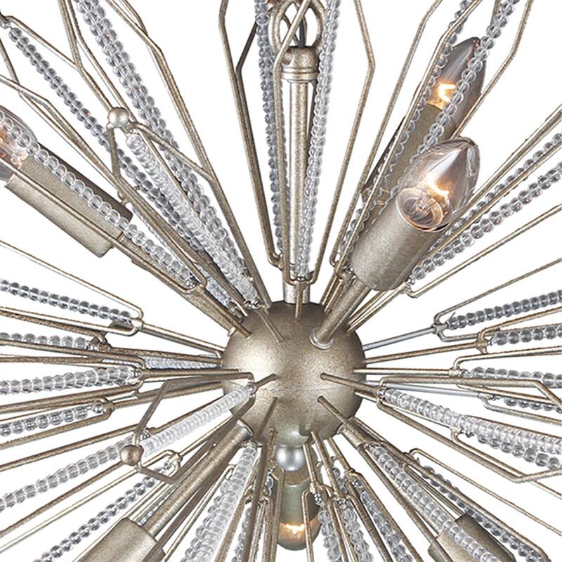 Cutright 6 - Light Sputnik Sphere Chandelier with Crystal Accents - Antique Silver