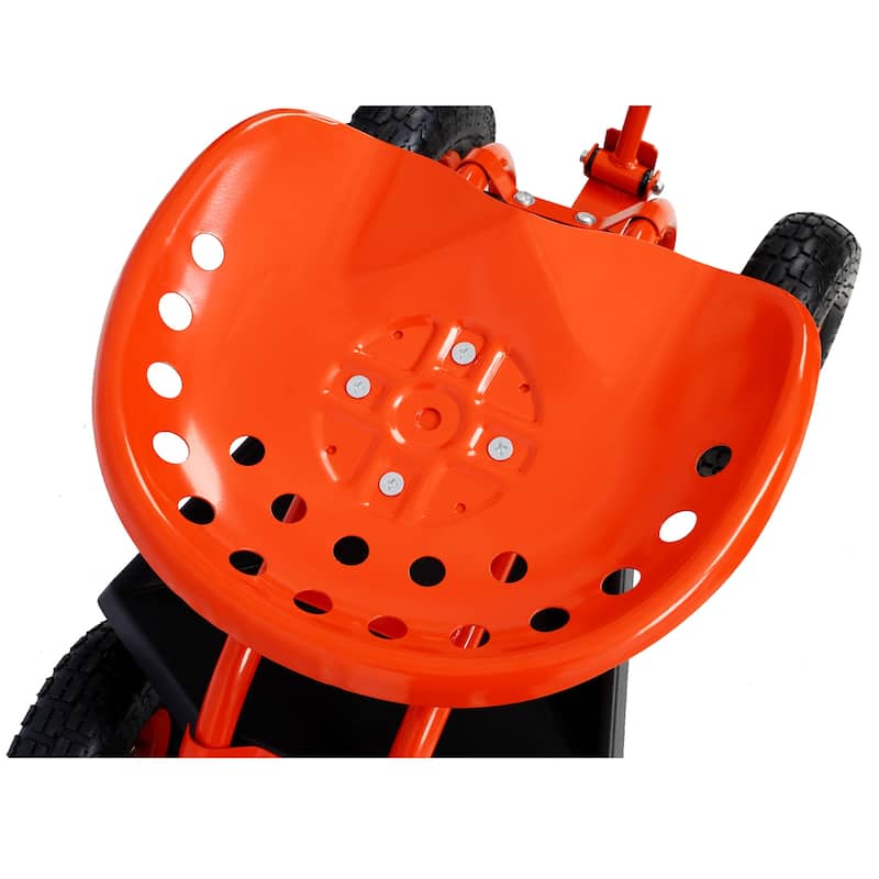 Rolling Garden Scooter Garden Cart Seat with Wheels and Tool Tray, 360 Swivel Seat
