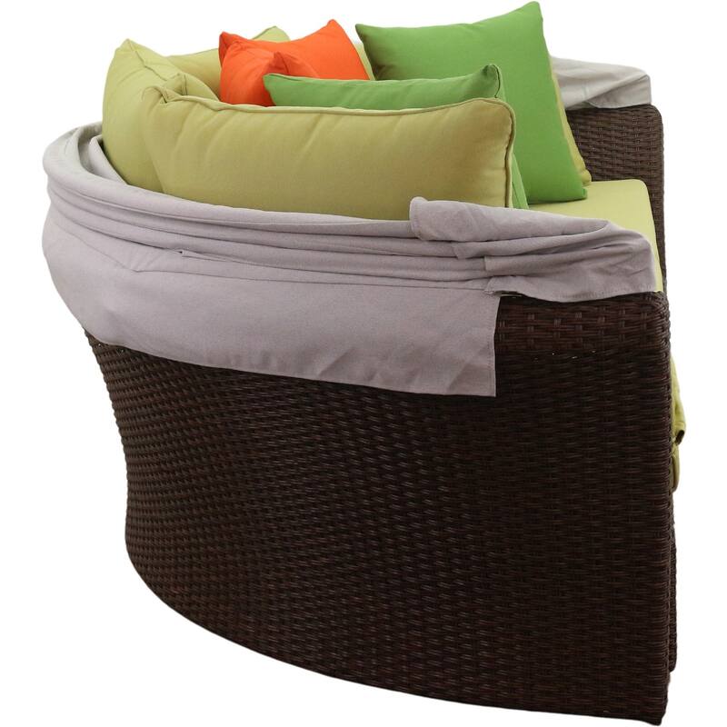 Courtyard Casual Green Eclipse Outdoor Expandable Daybed W/ Canopy