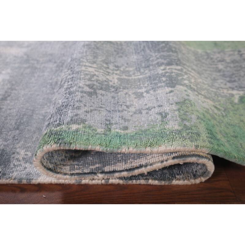 Abstract Oriental Area Rug Hand-Knotted Wool Carpet - 5'11"x 8'8"