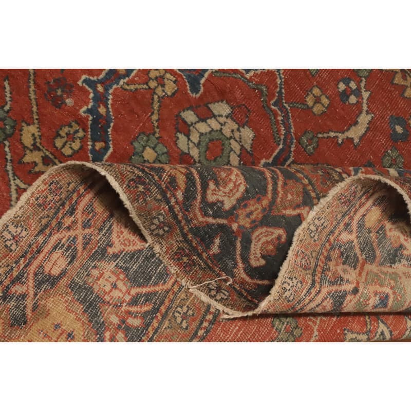 Hand Knotted Oriental 100% Wool Carpet Traditional Floral Oranges & Rust Sultanabad Area Rug - 9' 9'' X 8' 9''