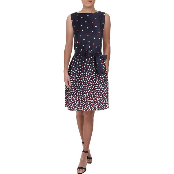 anne klein polka dot fit & flare dress