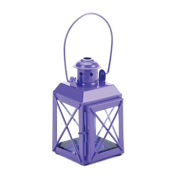 Antique Purple Railway Candle Lantern Lamp