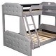 preview thumbnail 6 of 10, L-Shaped Twin over Full Bunk Bed with Desk and Upholstered Panels