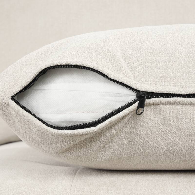 117.3" Chenille U-Shaped Sectional Sofa Bed with 2 Throw Pillows