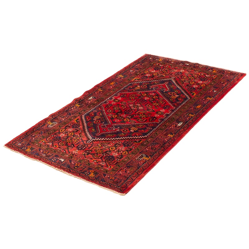 ECARPETGALLERY Hand-knotted Andelz Red Wool Rug - 4'3 x 7'3