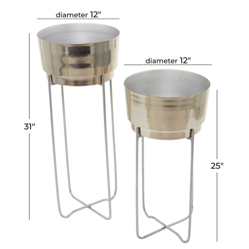 CosmoLiving by Cosmopolitan Metal Contemporary Planter (Set of 2) - S/2 31", 25"H