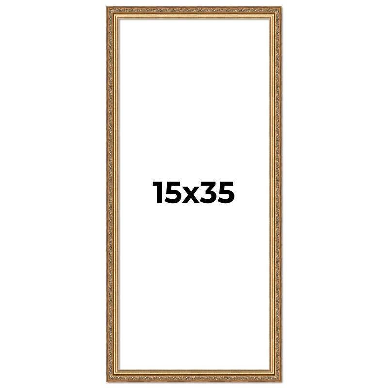 15x35 Frame Red Solid Wood Picture Frame Width 1.75 Inches | Interior Frame Depth 1 13/16 Inches