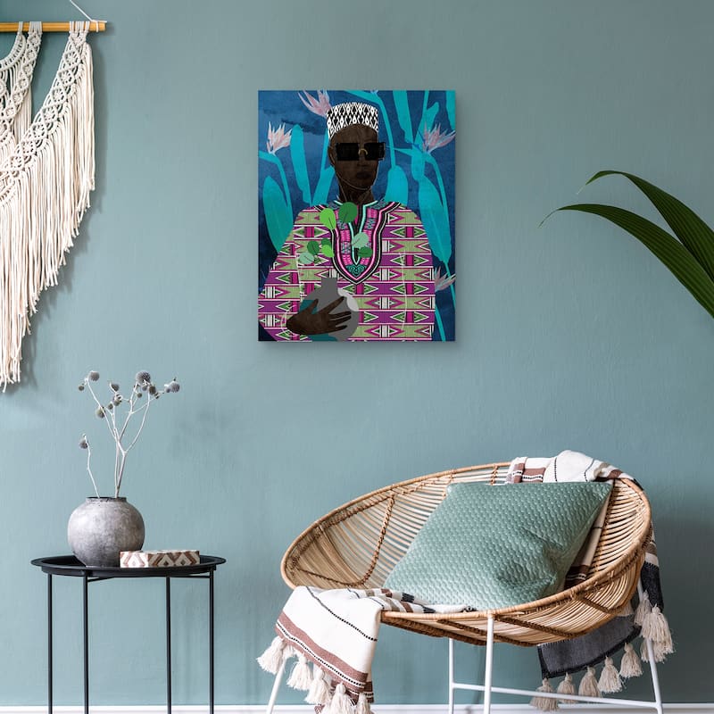 King Pop with Plant by Nikki Chu Canvas Art Print