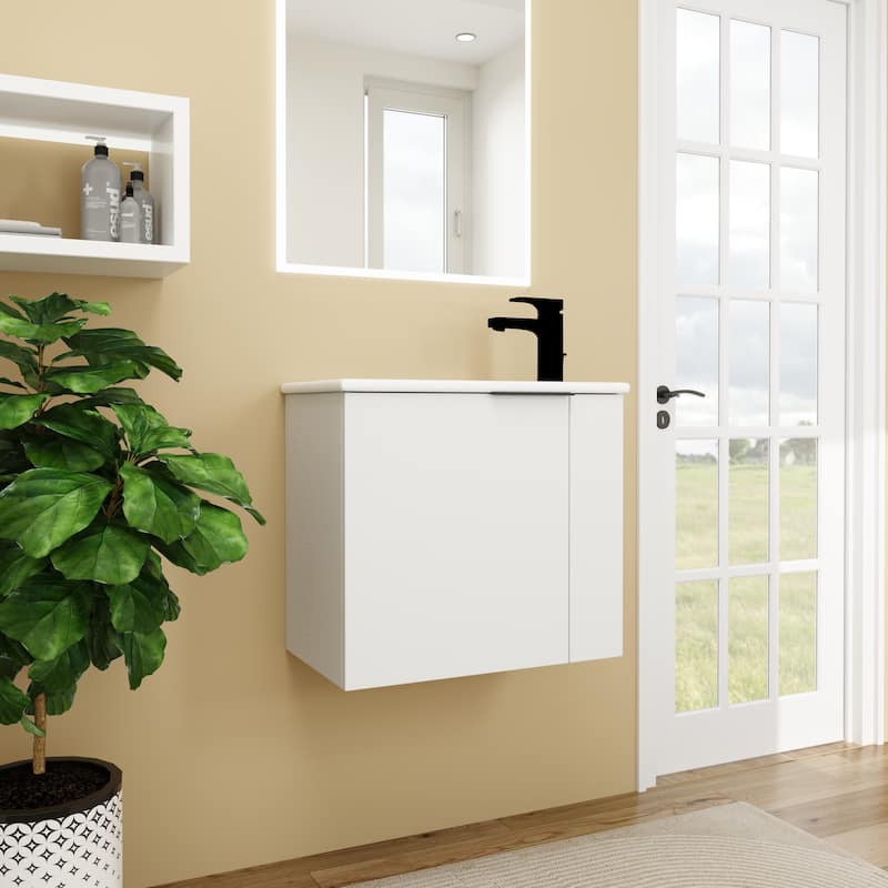 22 Inch White Bathroom Vanity with Sink