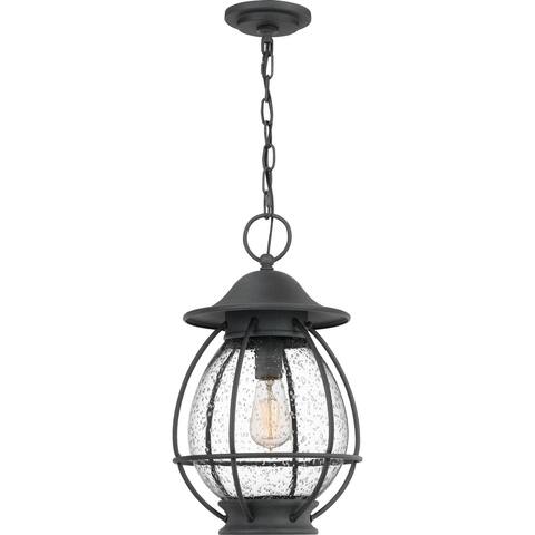 Boston 1-Light Mottled Black Mini Pendant