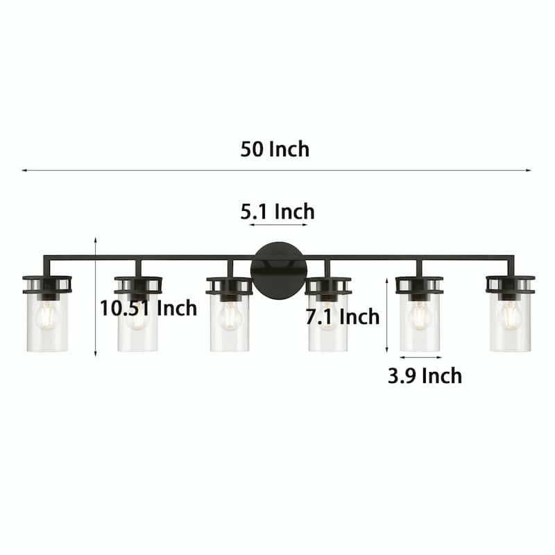Acroma 6 - Light Dimmable Bathroom Vanity Light Product Name - Matte Black