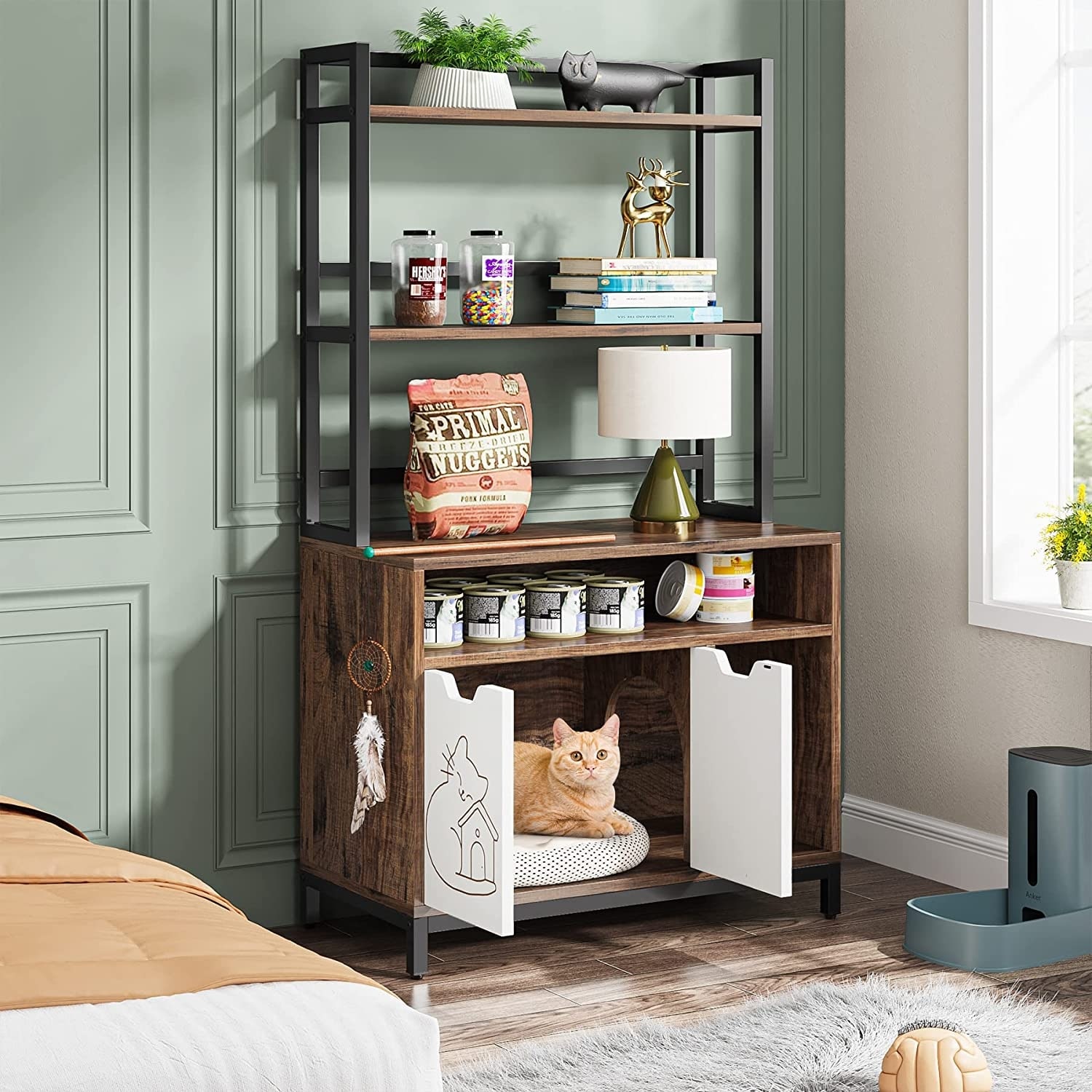 Cat litter cheap box shelf