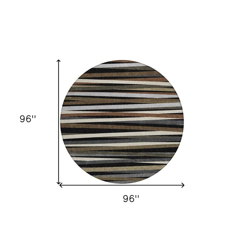 HomeRoots Striped Transitional Rectangle Outdoor Rug