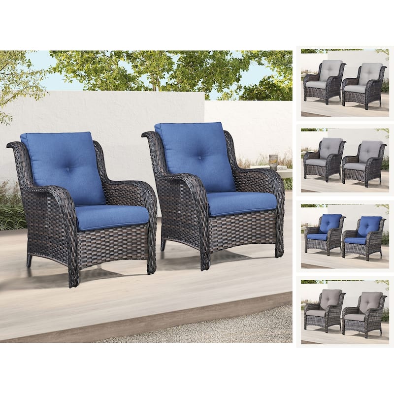 Gymojoy Outdoor Furniture Set Patio Wicker Chairs Set of 2
