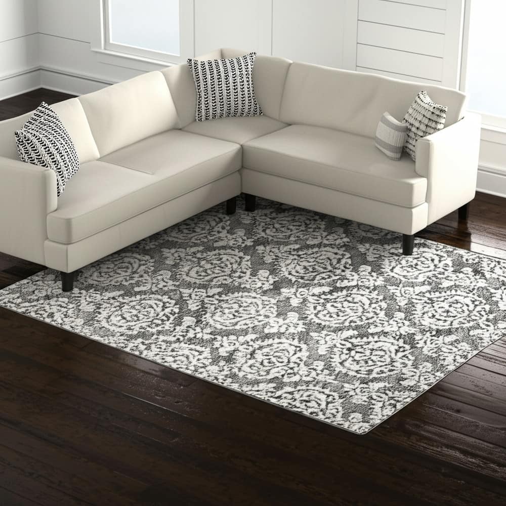HomeRoots Floral Modern Rectangle Area Rug