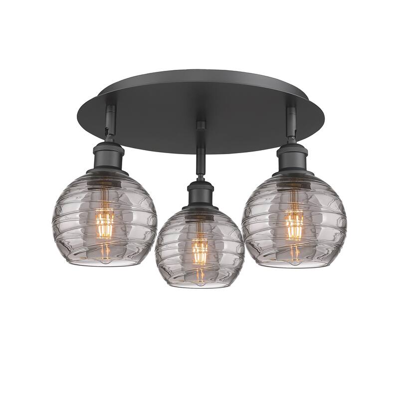 Innovations Lighting Athens Deco Swirl - 3 Light 18" Flush Mount