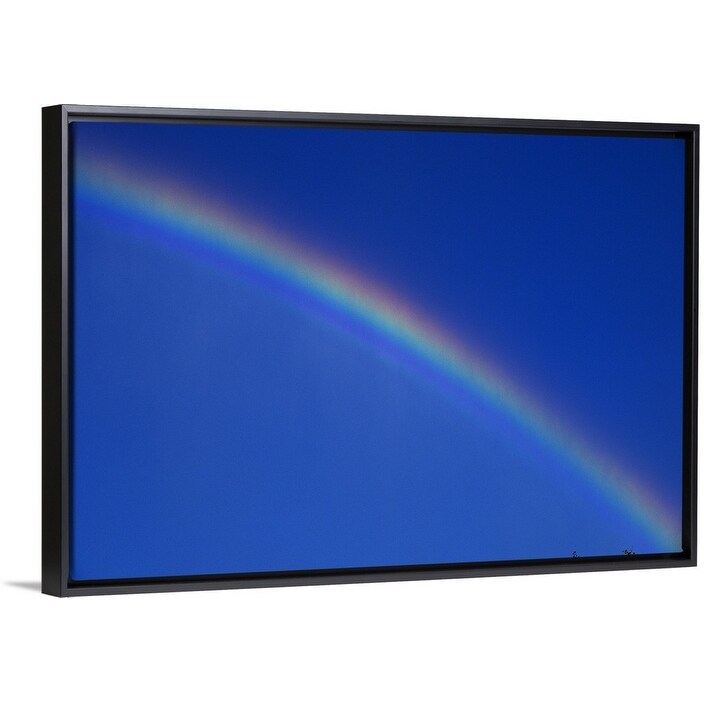 Shop Rainbow Niagara Falls Canada Black Float Frame Canvas Art