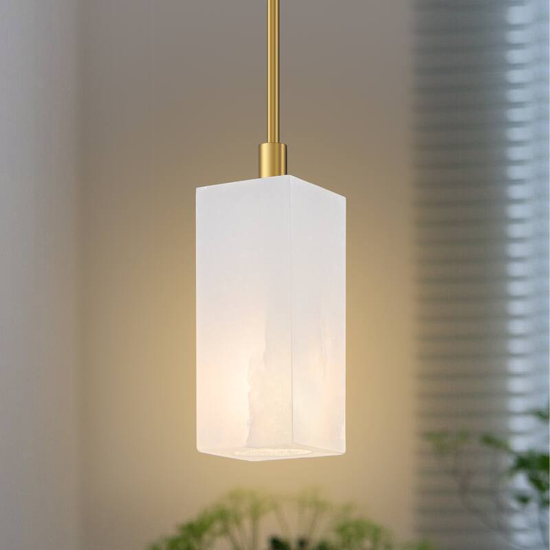 FTL Alabaster 1 Light Pendant Lights Kitchen Island Modern Farmhouse Marble Hanging Light Fixture