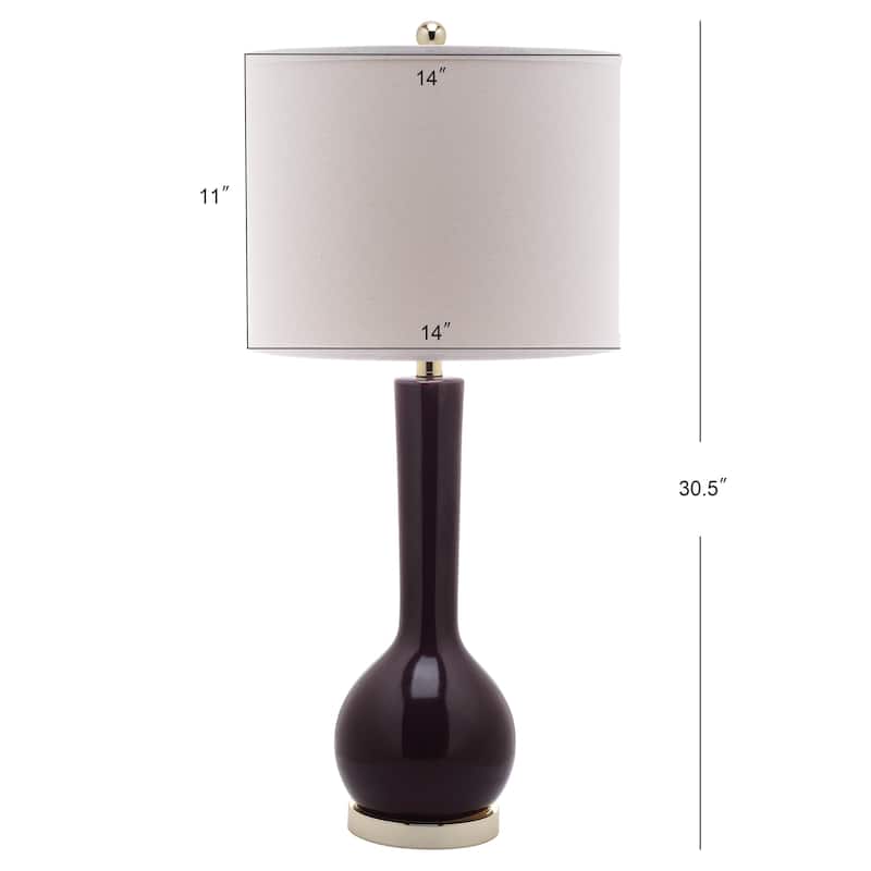 SAFAVIEH Lighting Brigid 31-inch Long Neck Ceramic White Table Lamp (Set of 2) - 14"x14"x30.5" - 14Wx14Dx31H