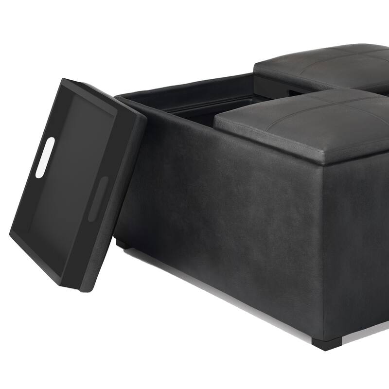 Square Coffee Table Storage Ottoman