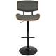 Option Grey Faux Leather/Walnut/Black Metal