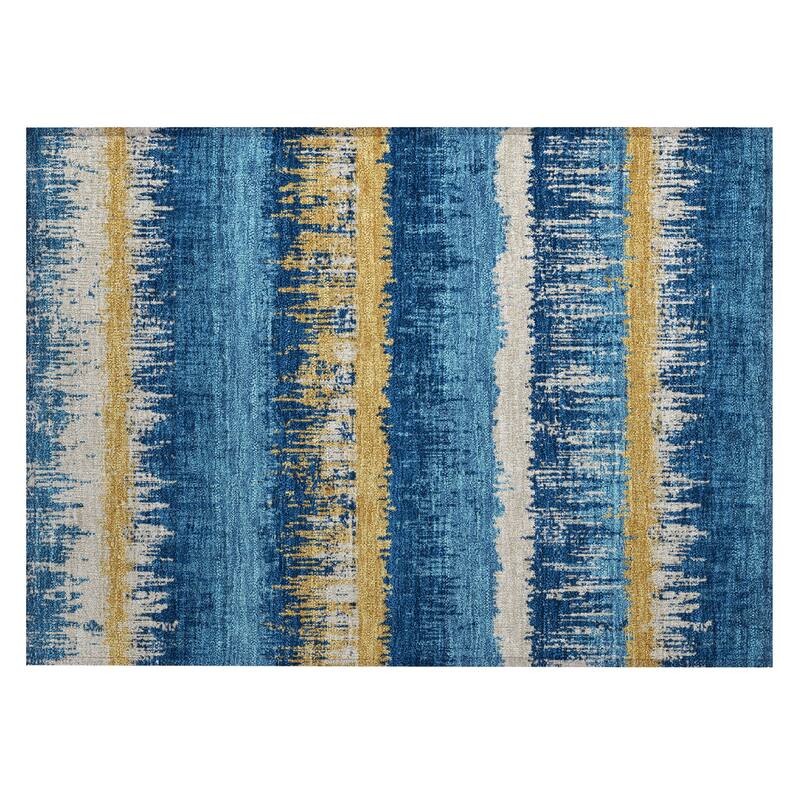 Machine Washable Indoor/ Outdoor Abstract Ombre Chantille Rug