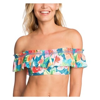 off the shoulder ruffle bikini top