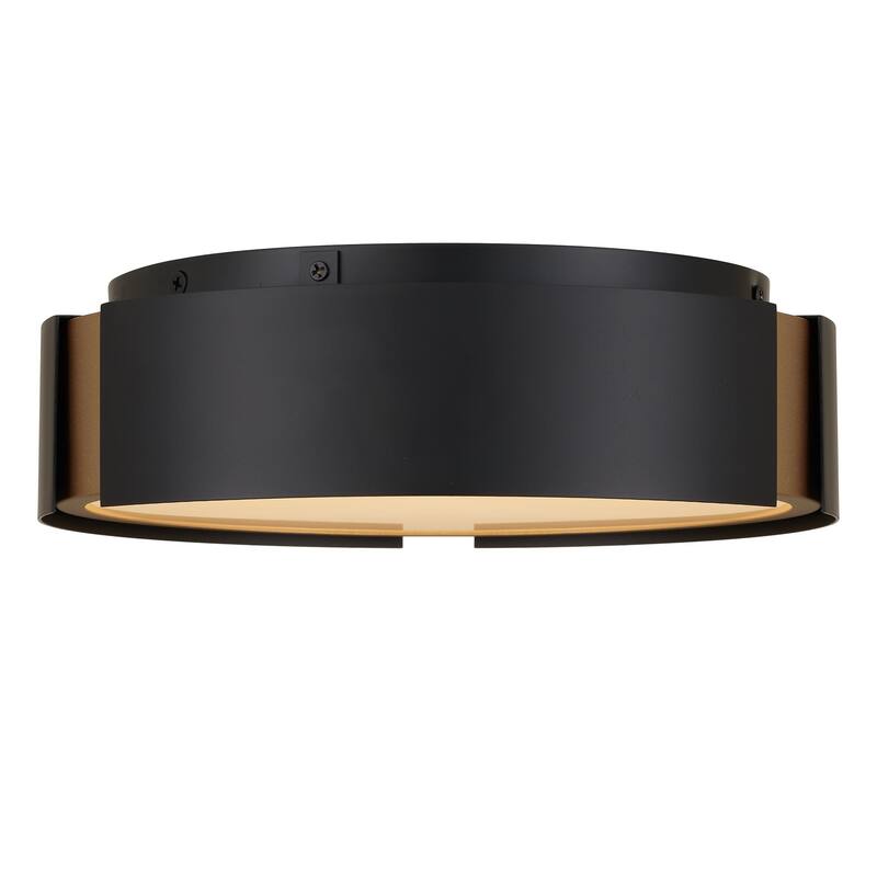 Ember 10" Matte Black Brass LED Flush Mount Ceiling Light