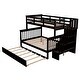preview thumbnail 5 of 9, Minimalist Style Twin Over Full Bunk Bed with Guard Rail,Twin Size Trundle Under-Bed,Four-Step Set Of Stairs with Shelf