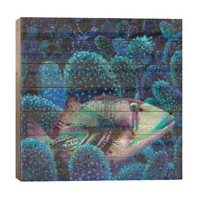Pull The Trigger Print On Wood by Iris Scott - Multi-Color