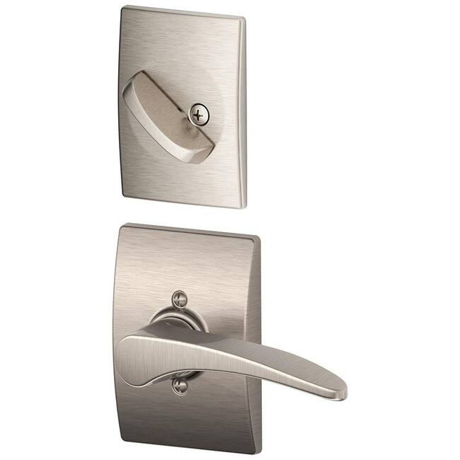 Schlage F94-MNH-CEN-LH Manhattan Left Handed One-Sided Dummy Interior - Satin Nickel