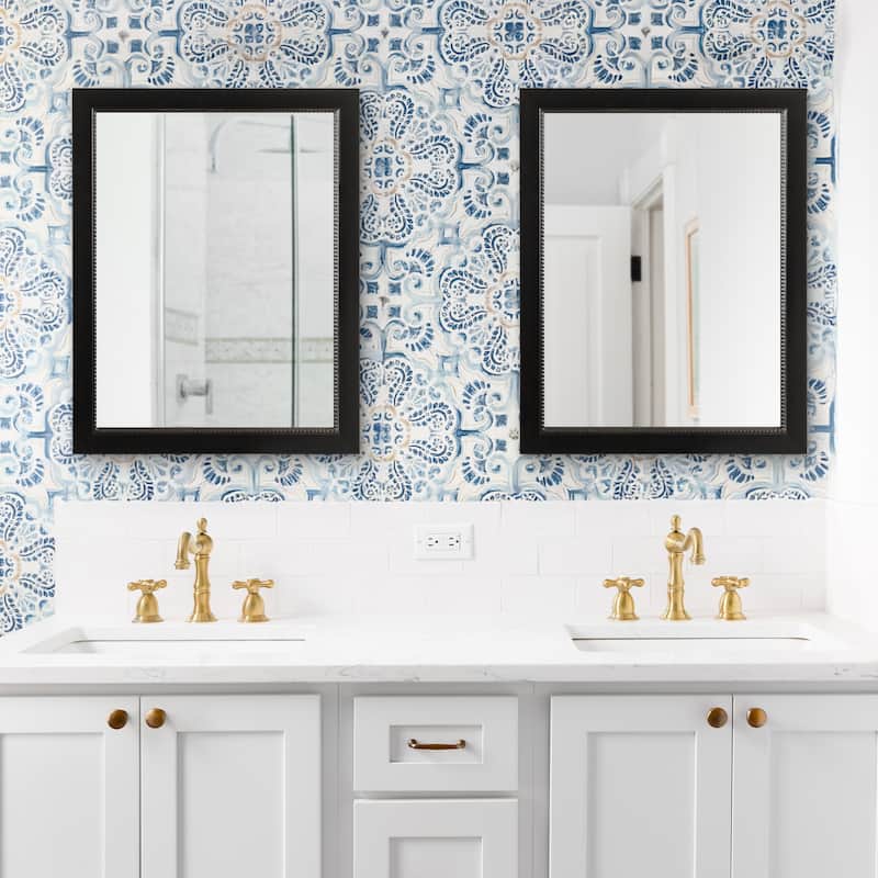 Kate and Laurel Monetta Rectangle Bathrom Wall Mirror