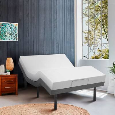 Renanim Adjustable Bed Base with 12-inch Hybrid Foam Mattress