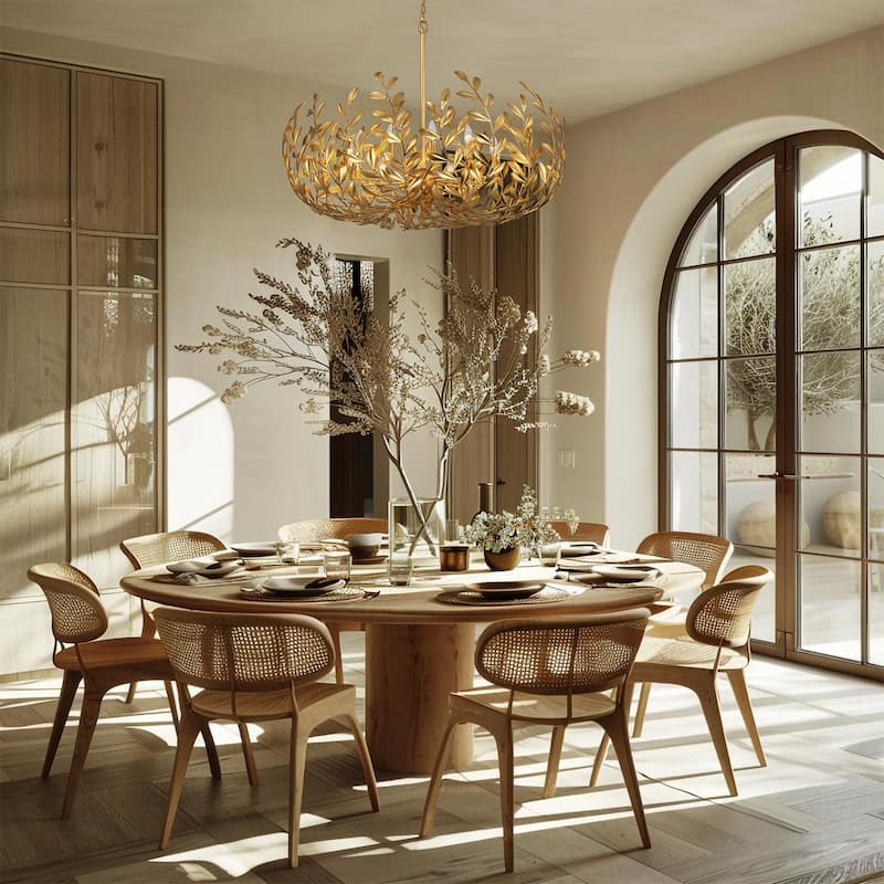 Broche 12 Light Antique Gold Chandelier