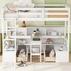 preview thumbnail 1 of 8, Twin Loft Bed with Drawers, Desk, Seat and Storage Shelves White - Twin
