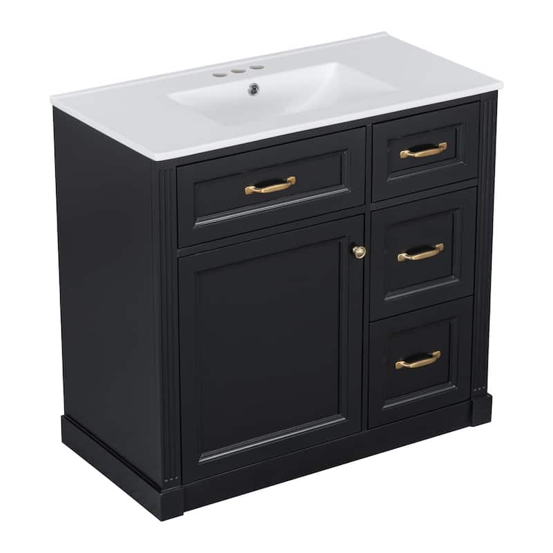Bathroom Vanity with Sink, Cabinet with Drawers