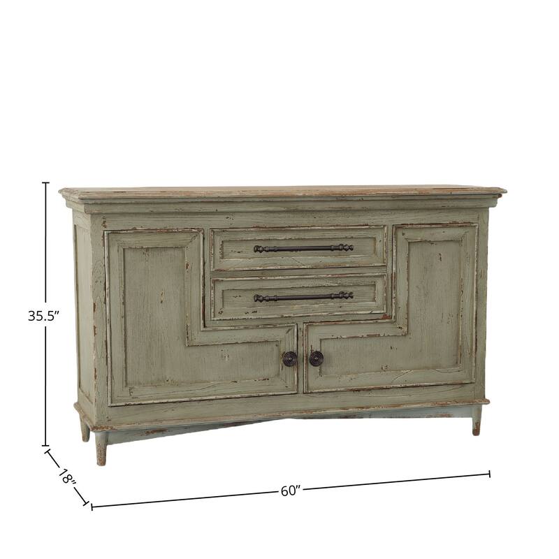 Aged Sheridan 60-inch 2-Door Sideboard with Drawers, Gray
