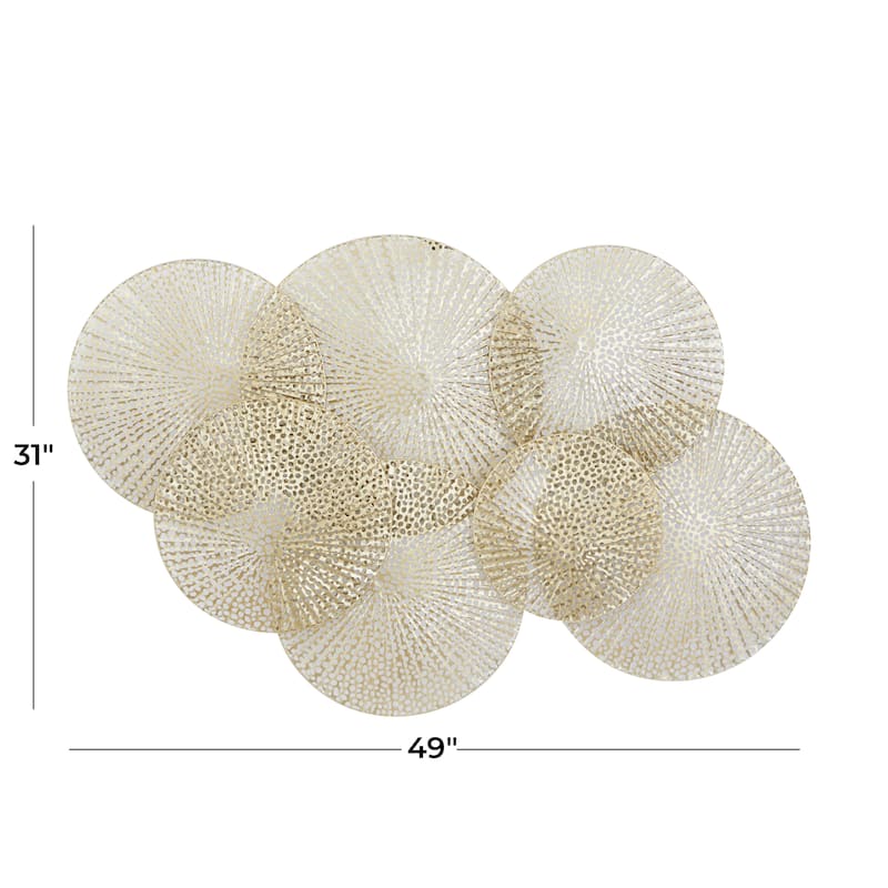 Metal Plate Wall Decor with Perforated Design - Gold - Roche River Decor