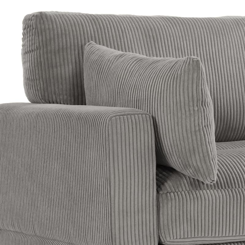 Corduroy Upholstered Modular Sectional Sofa for Living Room