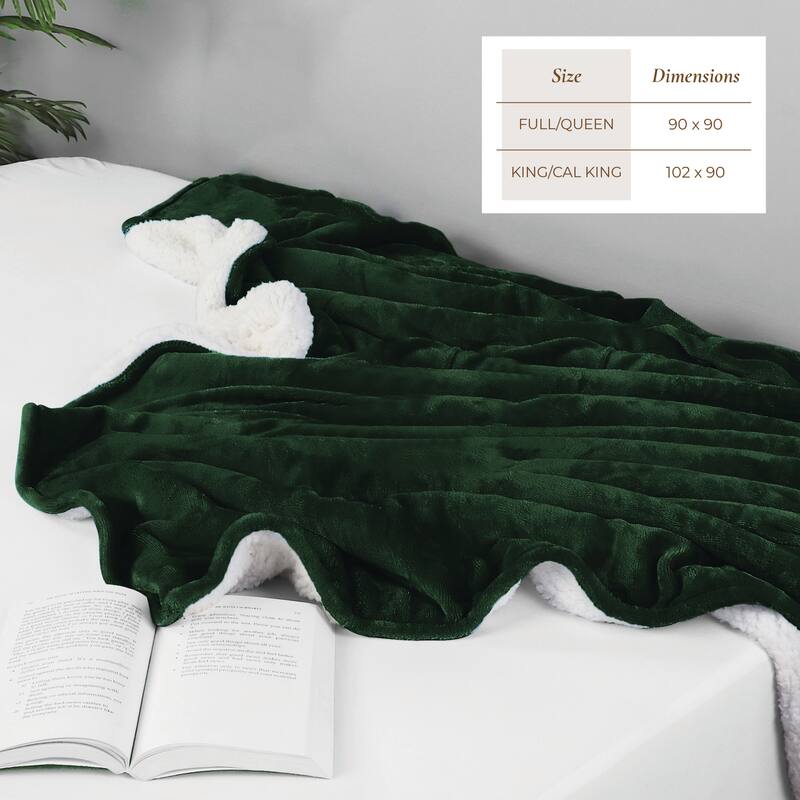 Linery & Co. Velvet Plush Reversible Sherpa Bed Blanket