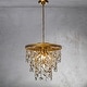 preview thumbnail 2 of 2, CraftHome 5-Light 20" Modern Antique Gold DIY Crystal Chandelier - 19.7in