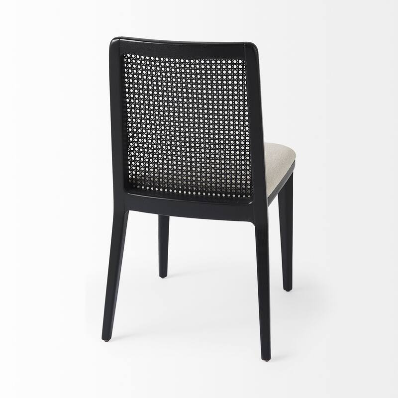 Clara Light Brown Wood Cream Seat Armless Dining Chair