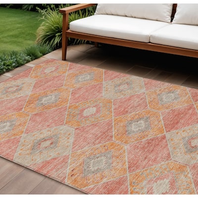 HomeRoots Aztec Transitional Rectangle Outdoor Rug